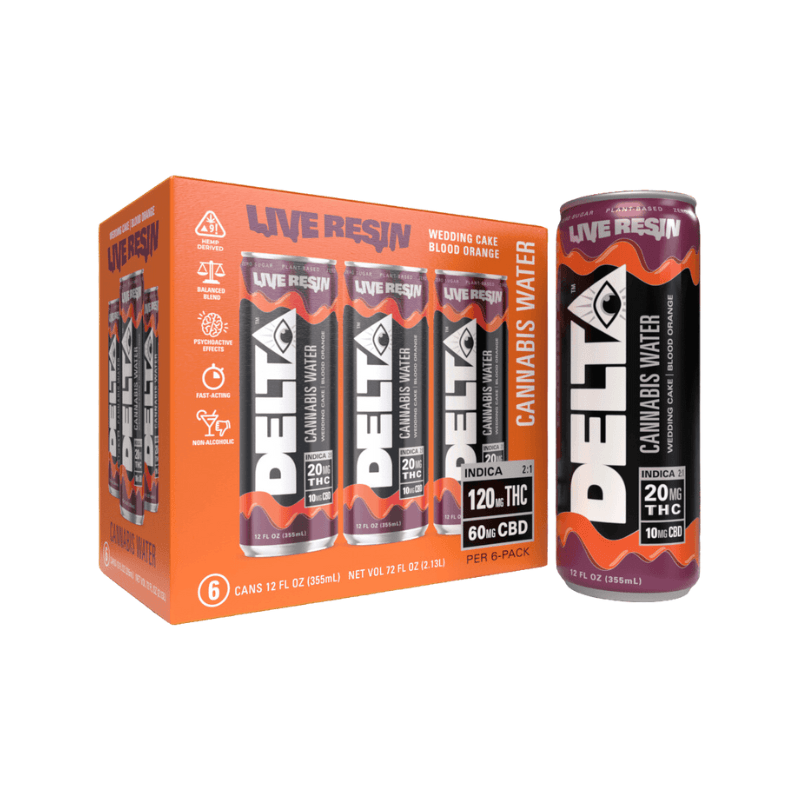 Delta 9 THC Live Resin Cannabis Seltzer Water - 4 Flavor Drinks Energy