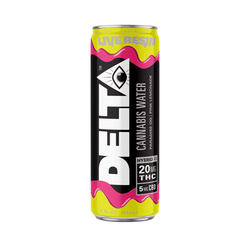 Delta 9 THC Live Resin Cannabis Seltzer Water - 4 Flavor Drinks 1 CAN / Pink Lemonade Energy