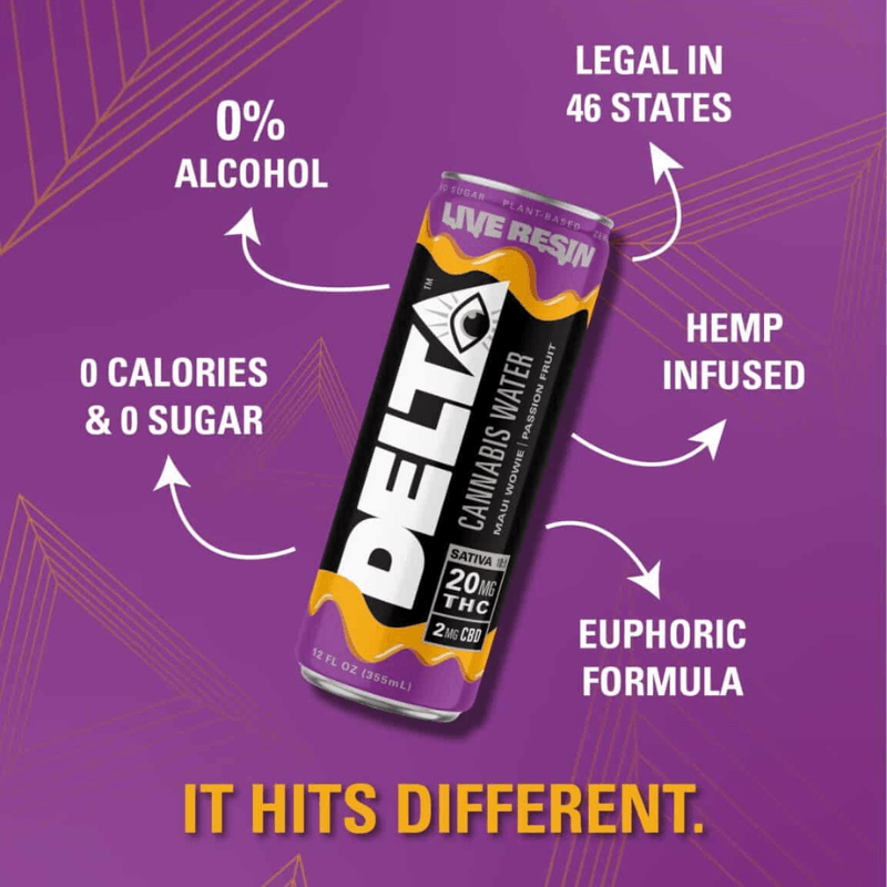 Delta 9 THC Live Resin Cannabis Seltzer Water - 4 Flavor Drinks Energy