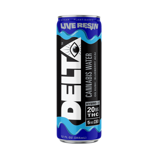 Delta 9 THC Live Resin Cannabis Seltzer Water - 4 Flavor Drinks 1 CAN / Blueberry Acai Energy