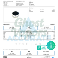 Test lab report for Diamond Sour Diesel with Ghost Lab branding.