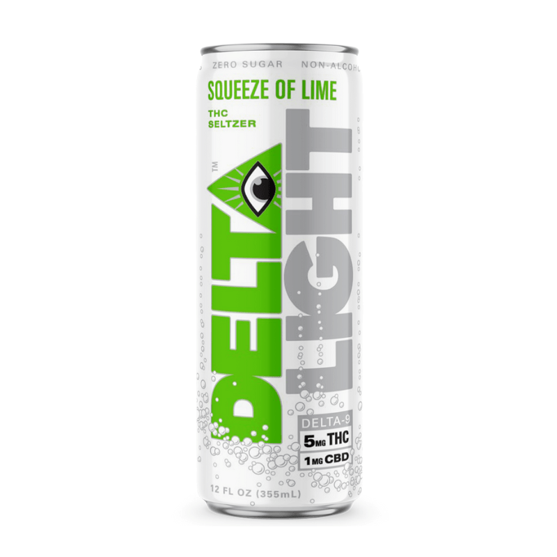 Delta Light Cannabis Water Seltzer - 4 Flavor Drinks Squeeze of Lime / 1 PACK Edibles