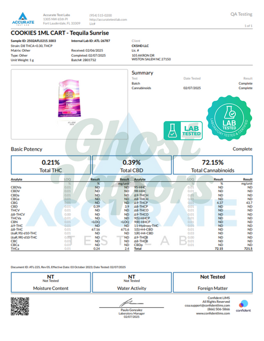Cookies THC Blend Vape Cartridge – 1 Gram 510 Thread