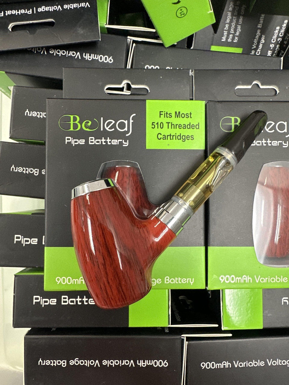 Wood EPipe 900mAh Vape Cartridge Battery 510 Thread Ghost Vapors Wood EPipe 900mAh Vape Cartridge Battery 510 Thread Ghost Vapors